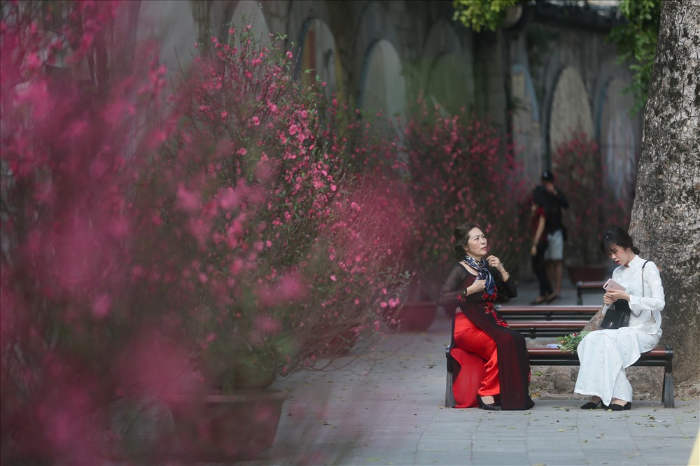 Ở khu vực phố bích hoạ - Phùng Hưng thu hút nhiều người đến để lưu lại những khoảnh khắc tràn về không khí Tết tại phố cổ, chào đón một năm mới đang đến gần.