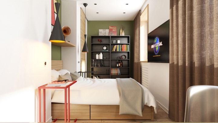 Phòng ngủ ấm cúng và gần gũi, nội thất bố trí gần giường thuận tiện trong việc sử dụng hàng ngày. 