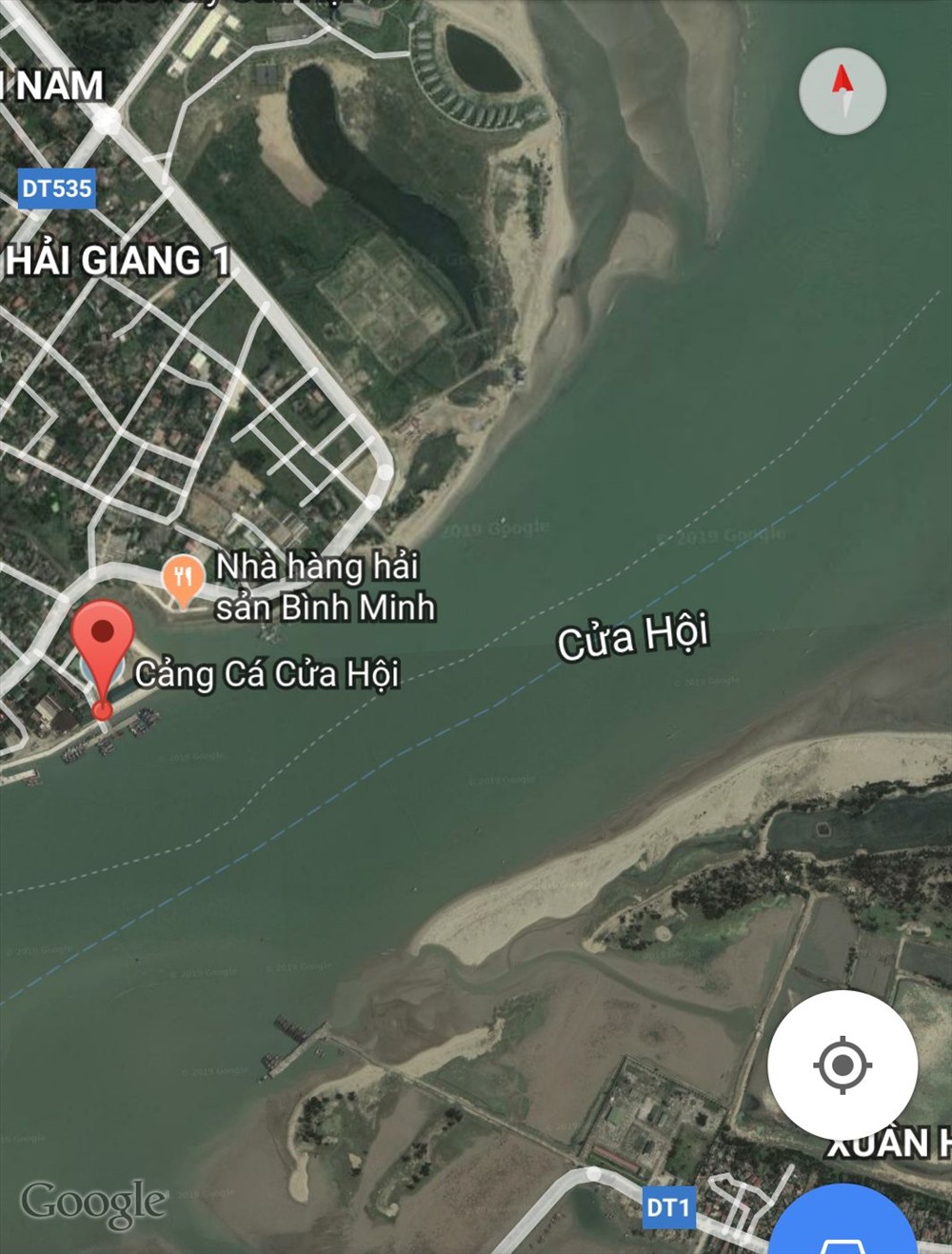 Cảng cửa Hội gần khu vực xẩy ra sự cố - Ảnh: Google