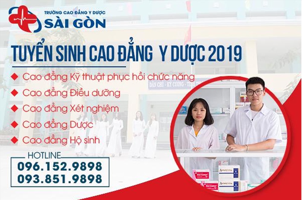 Trường Cao đẳng Y Dược Sài Gòn thông báo tuyển sinh khóa 12 năm 2019.