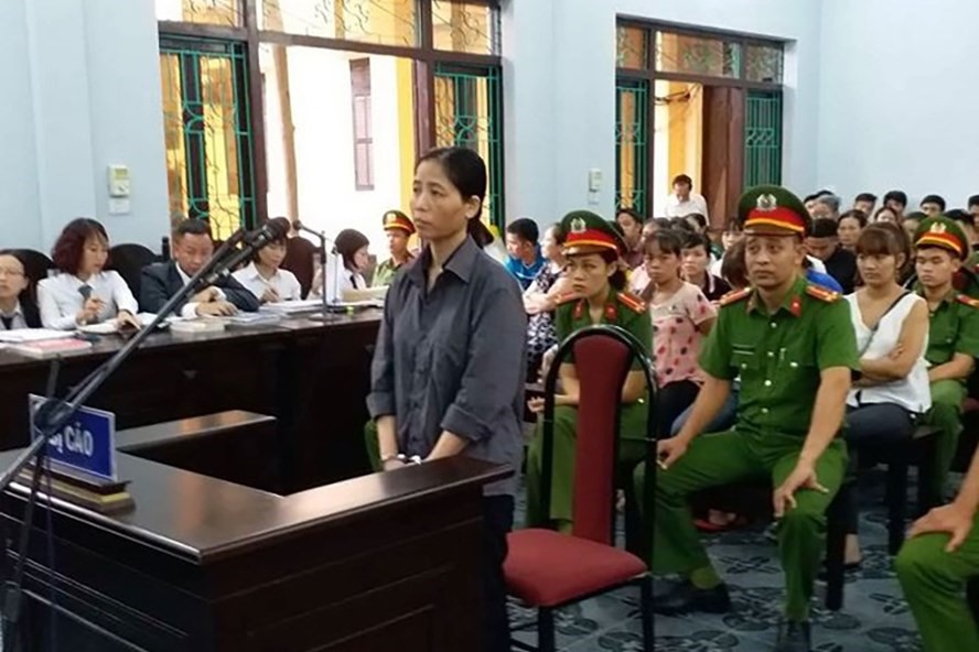 Hoàng Thị Hiền tại phiên xử lần 1.