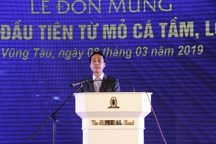 Tổng giám đốc Vietsovpetro Nguyễn Quỳnh Lâm phát biểu tại buổi lễ  