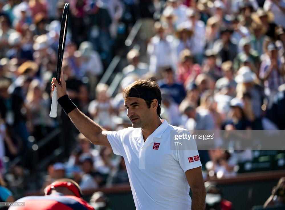 Roger Federer bám sát Nadal trong cuộc đua danh hiệu tại  giải ATP 1000 đầu tiên trong năm. Ảnh: Getty.
