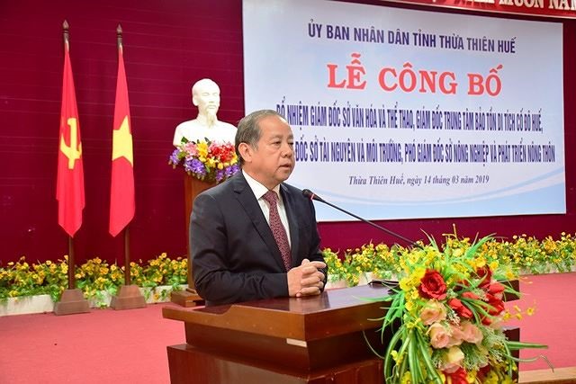 Ông Phan Ngọc Thọ - Chủ tịch UBND tỉnh Thừa Thiên - Huế phát biểu tại buổi lễ.
