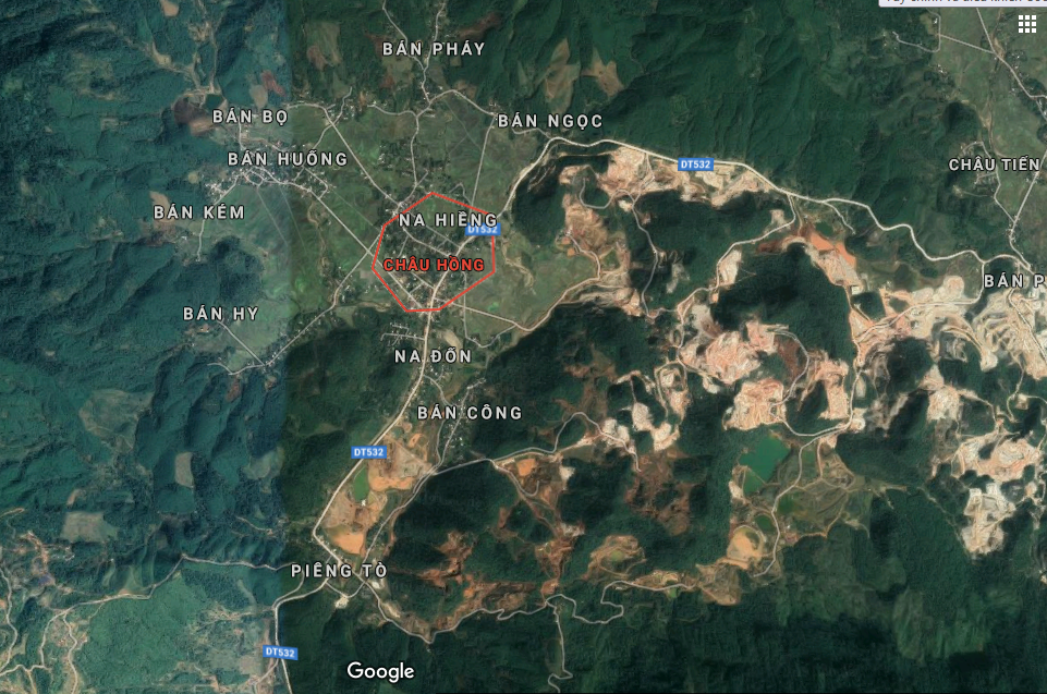  Huyện Quỳ Hợp là nơi có hoạt động khai thác khoáng sản nhiều nhất tỉnh Nghệ An.  Ảnh: Google Maps.