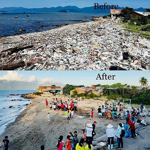 Sự thành công nhất phải kể đến là dự án nhặt rác tại biển Vĩnh Lương (Nha Trang) Kim Cúc thực hiện cùng chị gái Giang Thị Kim Yến và những tình nguyện viên.