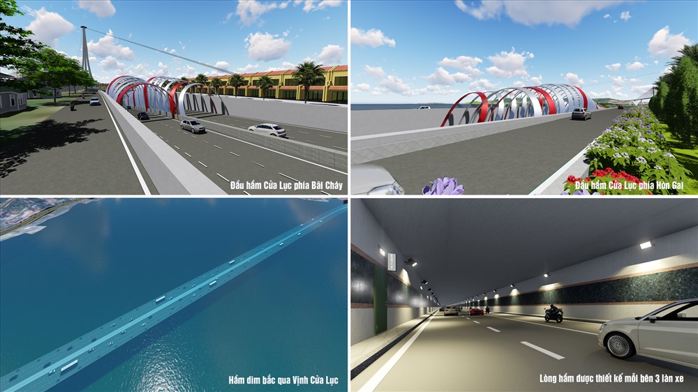 Phối cảnh dự án Hầm Cửa Lục- hầm xuyên biển đâu tiên của Việt Nam do Nhật Bản thiết kế và thi công. Ảnh: T.N.D