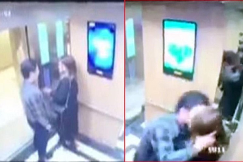 Nạn nhân bị người đàn ông cưỡng hôn trong thang máy.