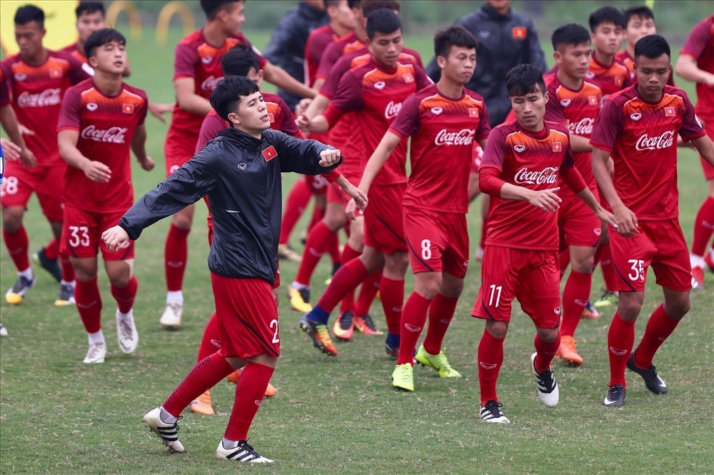 U23 Việt Nam hướng tới một chiến thắng trước U23 Brunei. Ảnh S.T