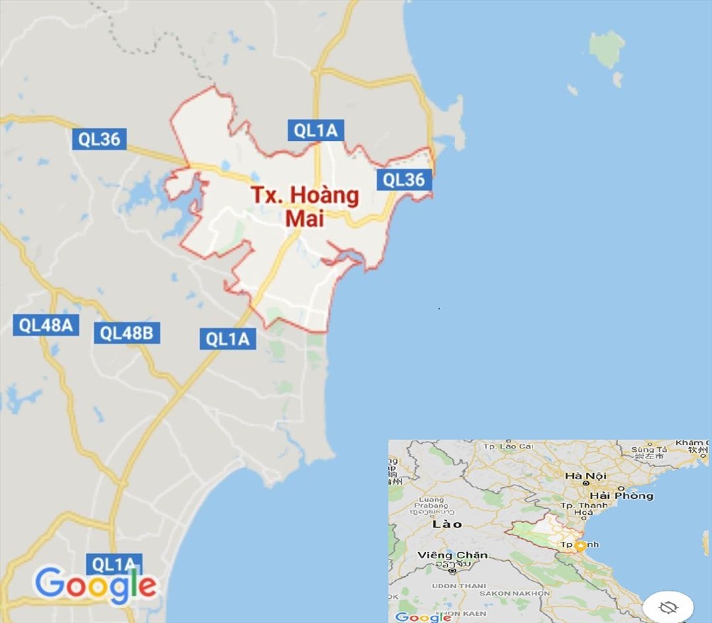 Khu vục thị xã Hoàng Mai nơi xẩy ra vụ lật xe bồn - Ảnh: Google