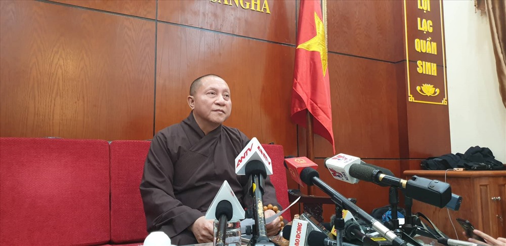 Hòa thượng Thích Gia Quang, Phó Chủ tịch Hội đồng Trị sự Giáo hội Phật giáo Việt Nam thông tin kết luận cuộc họp