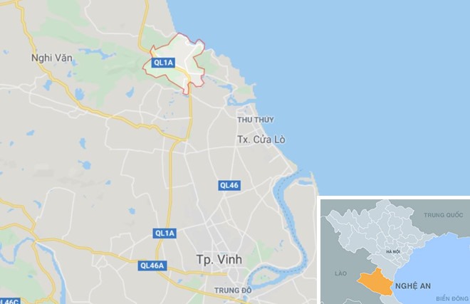 Huyện Nghi Lộc nơi phát hiện sự việc - Ảnh: Google
