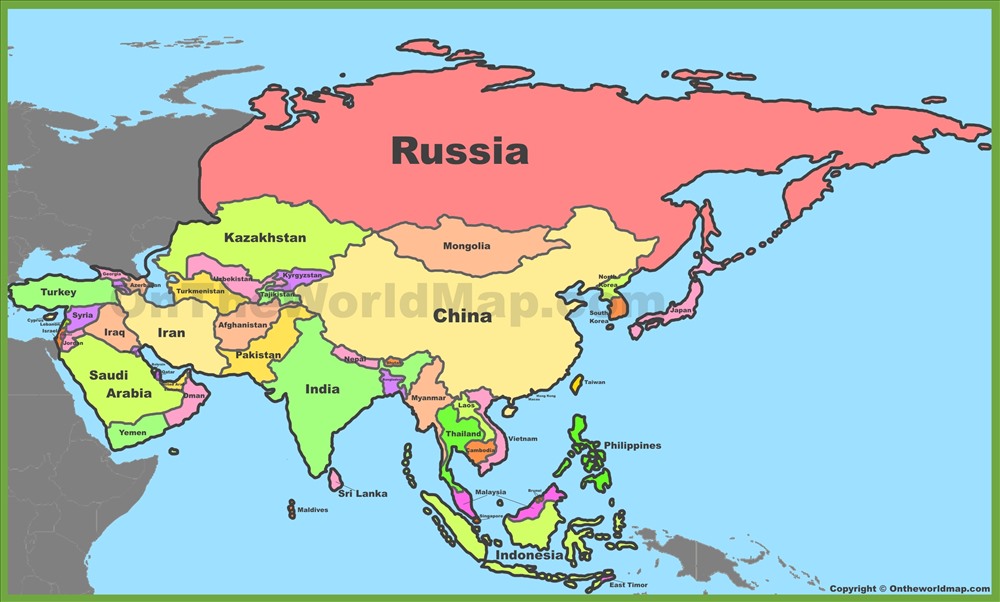 Châu Á với địa hình trải dài nên khó có thể xếp các trận cùng giờ ở lượt cuối. Ảnh: World Map.