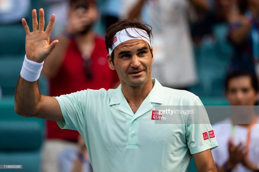 Federer đi tiếp vào vòng 4 Miami Open bằng màn trình diễn thuyết phục. Ảnh: Getty.