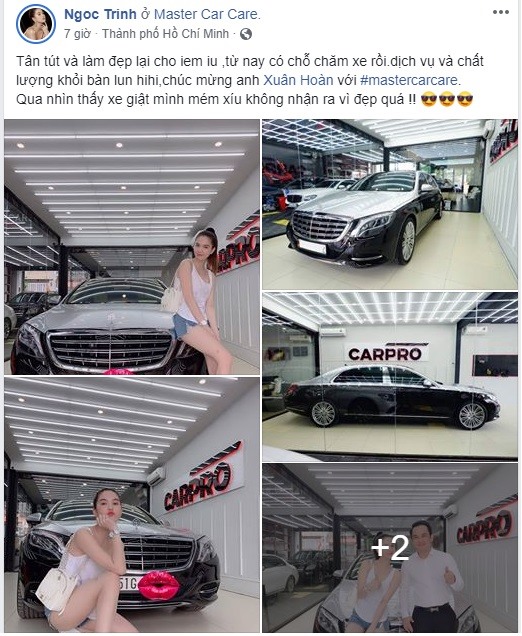 Mới đây, Ngọc Trinh đăng tải một loạt ảnh về chiếc xe sang Mercedes-Maybach S-Class trị giá 11 tỉ đồng vừa được độ lại của mình kèm dòng chia sẻ: “Qua nhìn thấy xe giật mình mém xíu không nhận ra vì đẹp quá!“.  