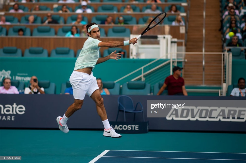 Federer tiếp tục trình diễn phong độ ấn tượng tại Miami. Ảnh: Getty.