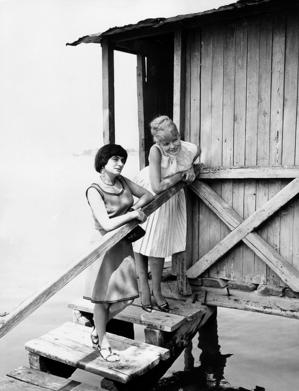 Varda tại liên hoan phim Venice với Marchand năm 1962. Ảnh  Getty Images