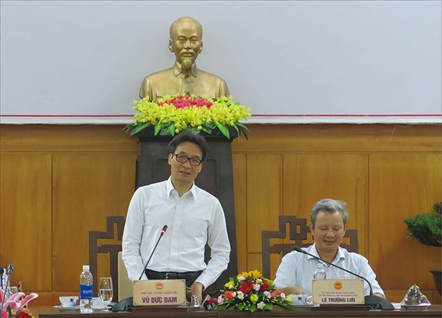 Phó Thủ tướng Vũ Đức Đam phát biểu tại buổi làm việc. Ảnh: Minh Hiền.