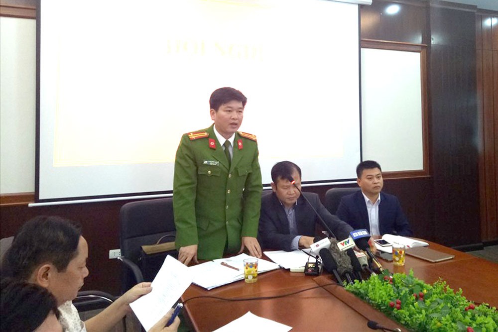 Đại diện Cơ quan CSĐT Công an huyện Việt Yên thông tin về kết quả điều tra vụ việc.