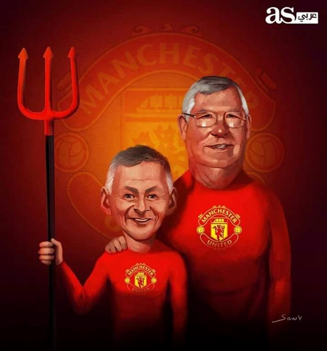 Người hâm mộ “Quỷ đỏ” đã tìm ra được truyền nhân đích thực của Sir Alex Ferguson. Cậu học trò cưng Solskjaer ngày nào của huyền thoại người Scotland đang hồi sinh MU với lối chơi đầy thuyết phục. Ảnh AS