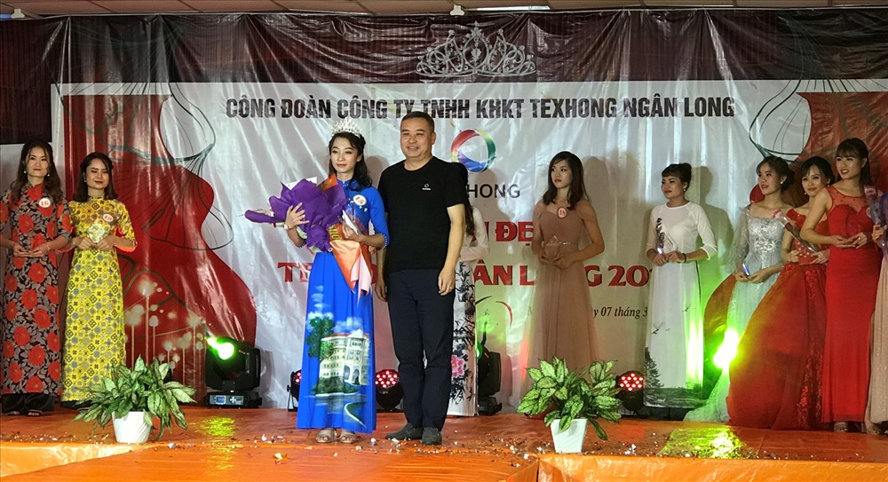 Kết quả, danh hiệu Hoa khôi Texhong Ngân Long 2019 thuộc về thí sinh Nguyễn Thị Tuyết (phân xưởng 3). Ảnh: N.H