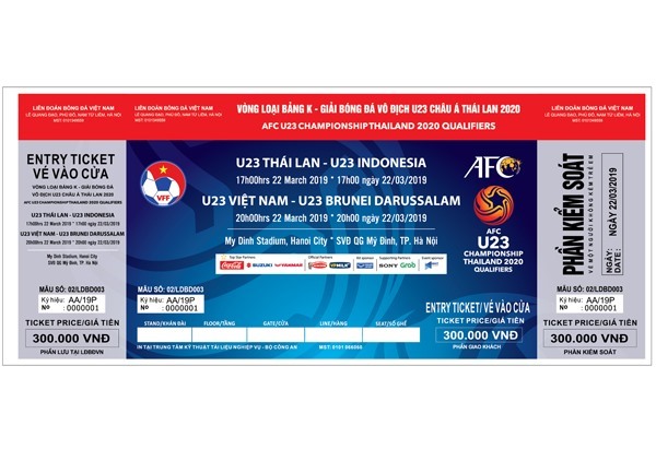 Giá vé cao nhất xem U23 Việt Nam tại vòng loại U23 Châu Á là 300.000 đồng. 