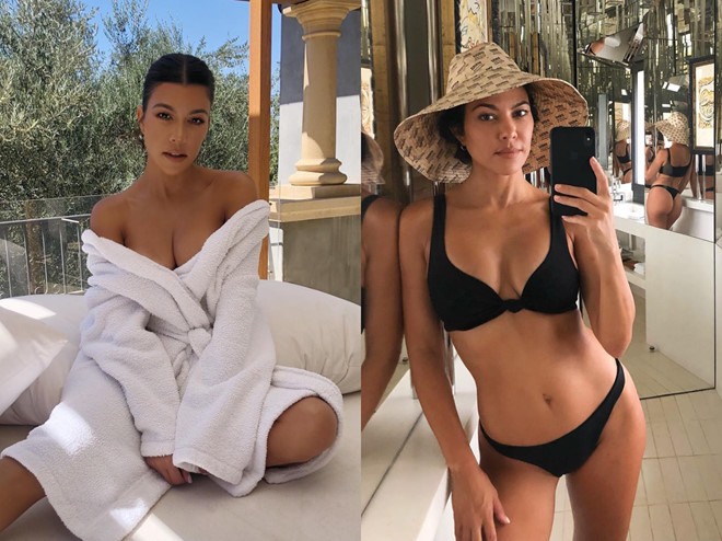 Kourtney Kardashian thừa nhận đã can thiệp dao kéo khi còn trẻ để sở hữu đôi gò bồng đào gợi cảm.Trên mạng xã hội, cô không thua kém em gái Kim, với tài khoản Instagram gần 75 triệu người theo dõi. 