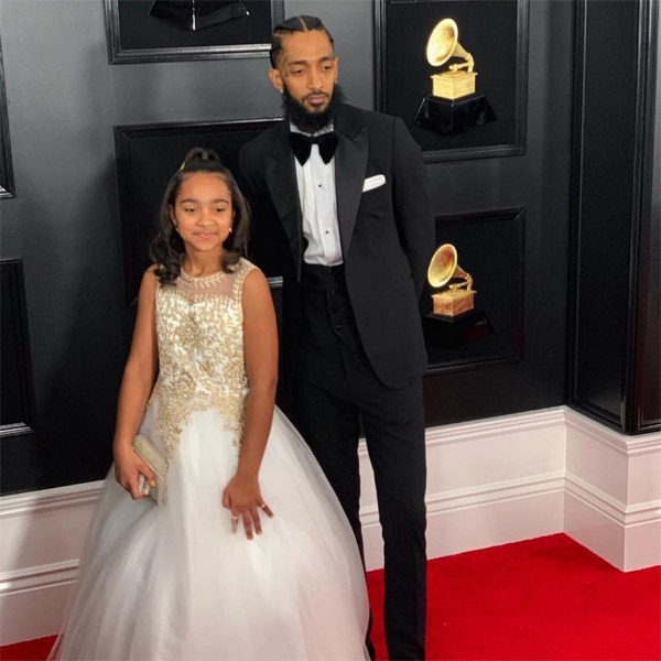 Nipsey và con gái tại lễ Grammy 2019. 