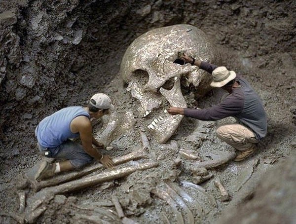 Giới khảo cổ đã phát hiện ra nhiều bộ xương người rất lớn.
