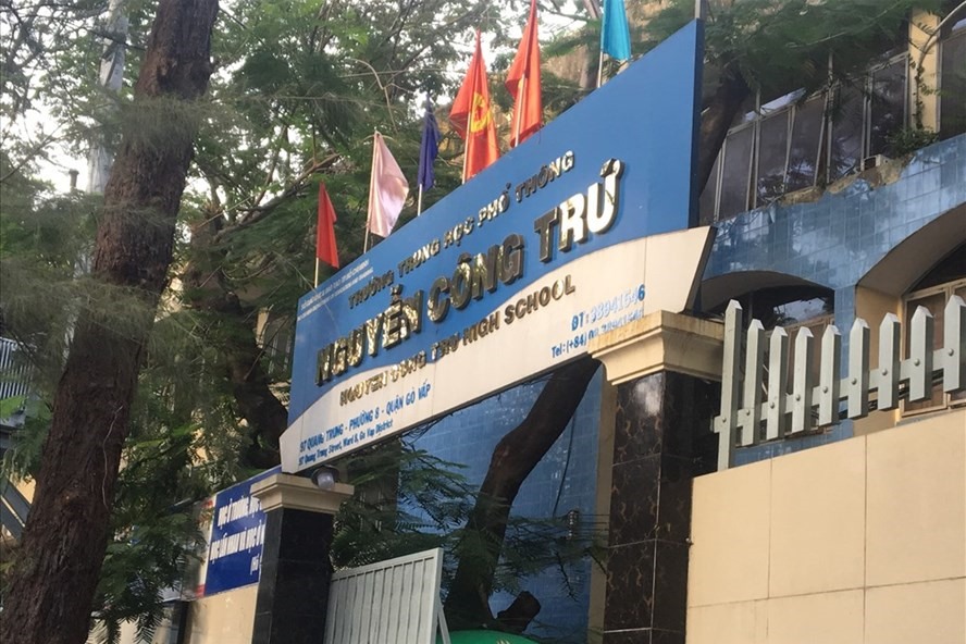 Trường THPT Nguyễn Công Trứ, nơi xảy ra vụ tố cáo nâng điểm cho học sinh.Ảnh: Anh Nhàn