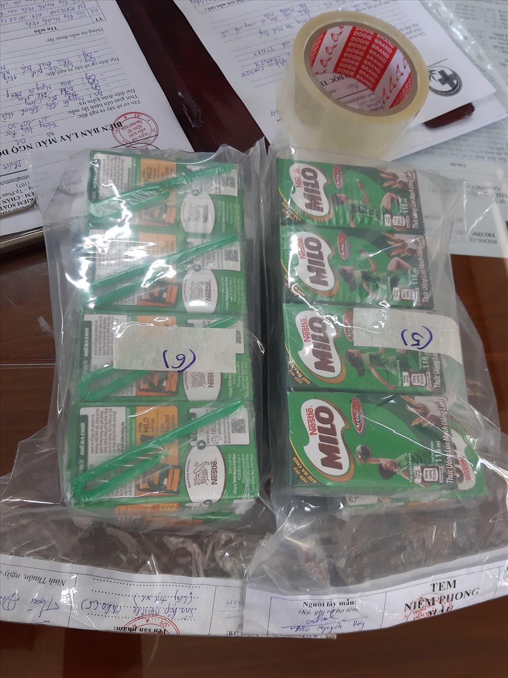 Cơ quan chức năng Ninh Thuận đang tiến hành thu giữ, niêm phong một số mẫu sữa Nestle MiLo, để tiến hành xét nghiệm và làm rõ vụ việc.