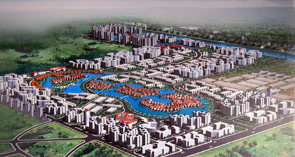 Mô hình dự án bất động sản và trường đua ngựa Hồng Phát. Ảnh: C.H