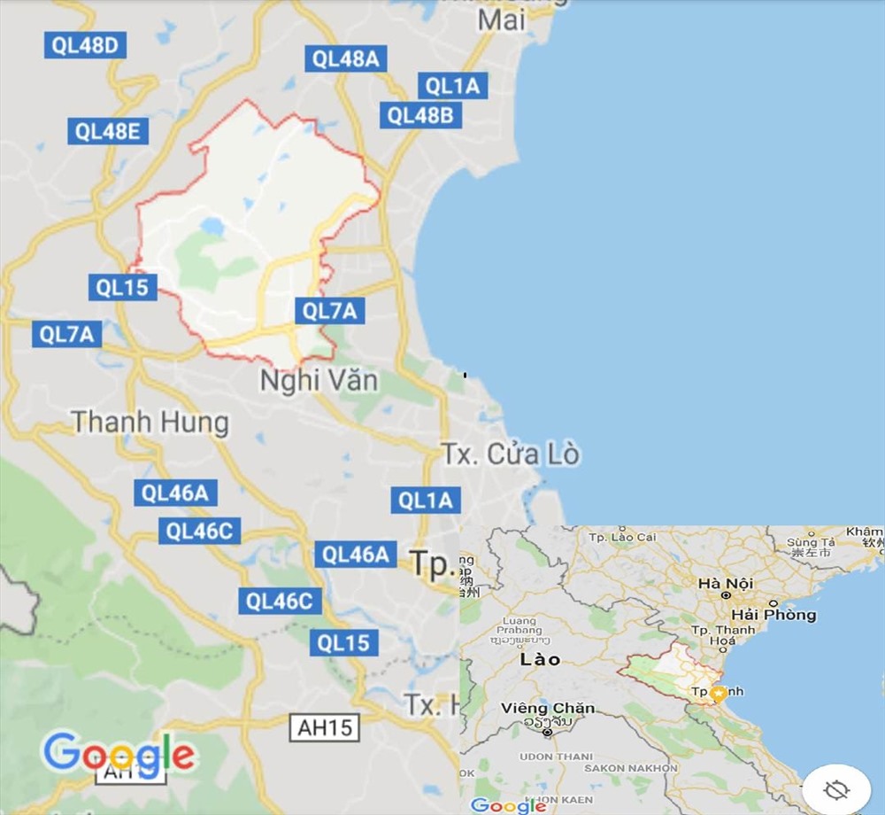 Huyện Yên Thành nơi xảy ra sự việc - Ảnh: Google