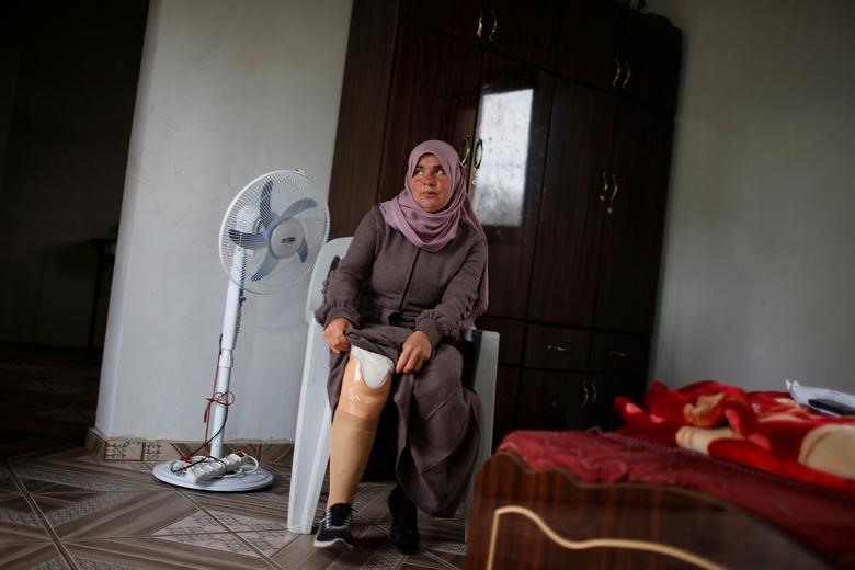 Hơn 220 người Palestine đã bị quân đội Israel giết hại và hàng ngàn người đã bị thương, kể từ khi các cuộc biểu tình biên giới diễn ra hàng tuần bắt đầu vào tháng 3.2018. Trong ảnh là chị Nazeeha Qudieh, (38 tuổi)