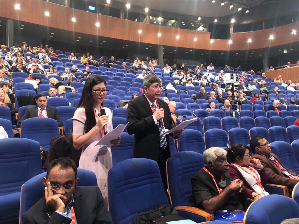 Phó Chủ tịch Thường trực làm Tổng LĐLĐVN Trần Thanh Hải phát biểu tại Đại hội toàn quốc CGT