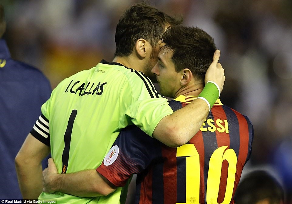 Messi và Casillas luôn dành cho nhau những sự tôn trọng. Ảnh Getty