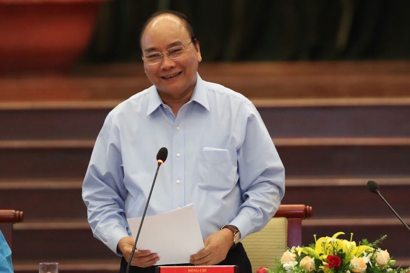 Thủ tướng Nguyễn Xuân Phúc phát biểu. Ảnh: Sơn Tùng