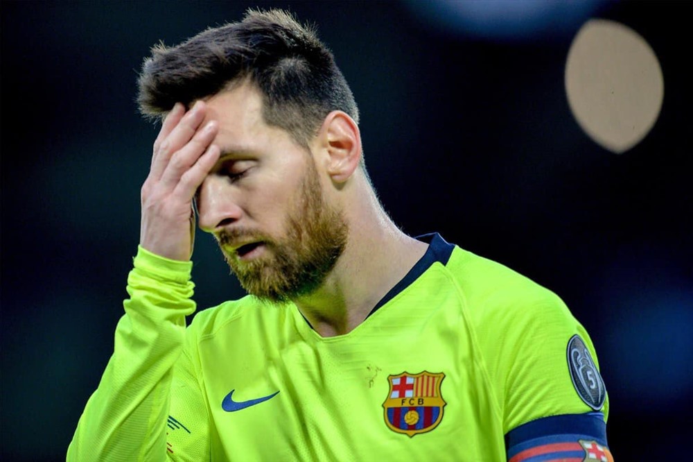 Messi tạm biệt danh hiệu Champions League năm thứ 4 liên tiếp. Ảnh: Getty.