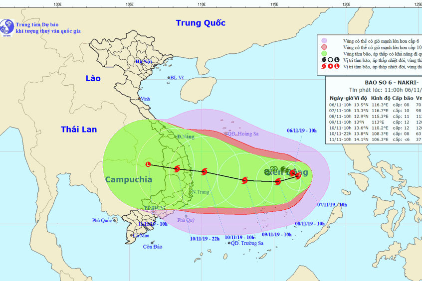 Tin bão số 6 mới nhất