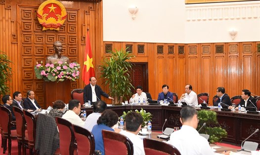 Thường trực Chính phủ làm việc với lãnh đạo tỉnh Bắc Ninh. Ảnh: VGP.