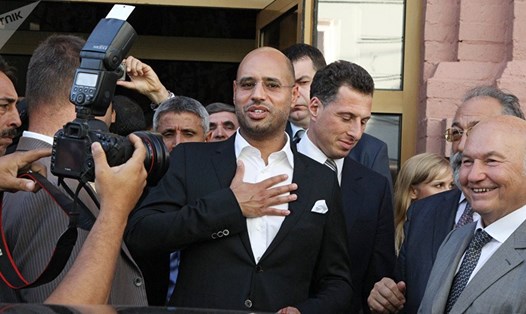 Con trai cố Tổng thống Libya Muammar Gaddafi, Saif al-Islam Gaddafi (giữa) sẽ trở lại chính trường. Ảnh: Sputnik
