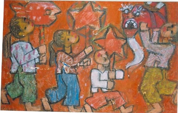 Tranh của hoạ  sĩ Bùi Xuân Phái. 