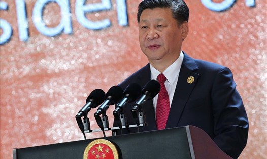Chủ tịch Trung Quốc Tập Cận Bình phát biểu tại Hội nghị Thượng đỉnh Doanh nghiệp APEC 2017 chiều 10.11.2017, tại Đà Nẵng. Ảnh: TTXVN