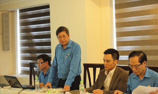 Phó Chủ tịch Thường trực Tổng LĐLĐ Việt Nam Trần Thanh Hải phát biểu tại buổi làm việc ngày 17.11. Ảnh Trần Vương