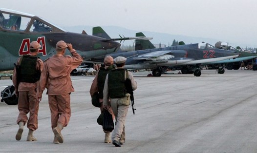 Chiến đấu cơ của Nga ở sân bay gần thành phố Latakia, Syria. Ảnh: Sputnik