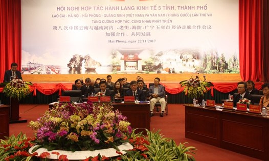 Hội nghị Hợp tác hành lang kinh tế 5 tỉnh, thành phố của Việt Nam và Trung Quốc tổ chức tại Hải Phòng. Ảnh: HH