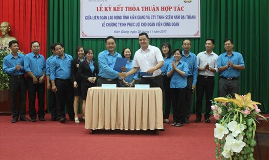 LĐLĐ tỉnh Kiên Giang ký kết thỏa thuận hợp tác với Cty Nam Đại Thành.