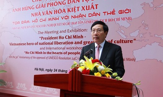 Phó Thủ tướng Phạm Bình Minh phát biểu tại buổi lễ. Ảnh: VGP