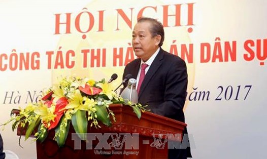 Thủ tướng Thường trực Chính phủ Trương Hòa Bình phát biểu tại hội nghị.