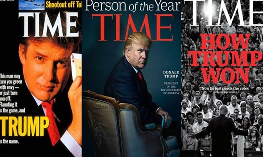 Tổng thống Mỹ Donald Trump xuất hiện trên bìa tạp chí Time nhiều lần. Ảnh: India.com.